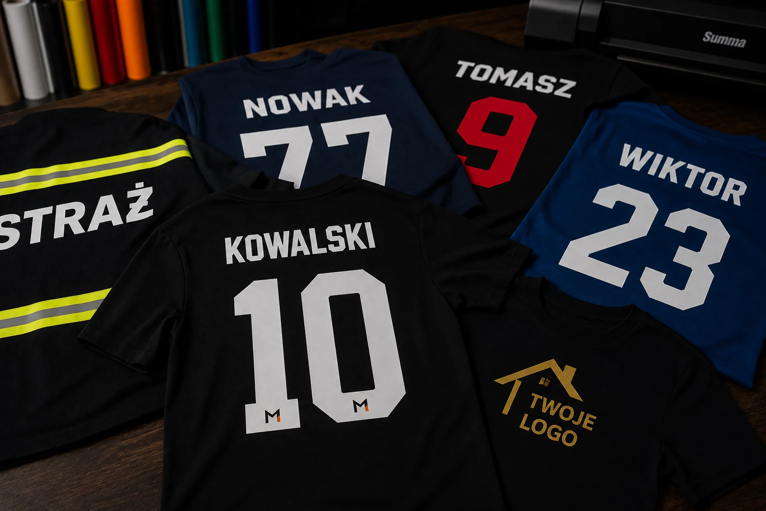 Numery nazwiska i personalizacja odzieży folią Flex