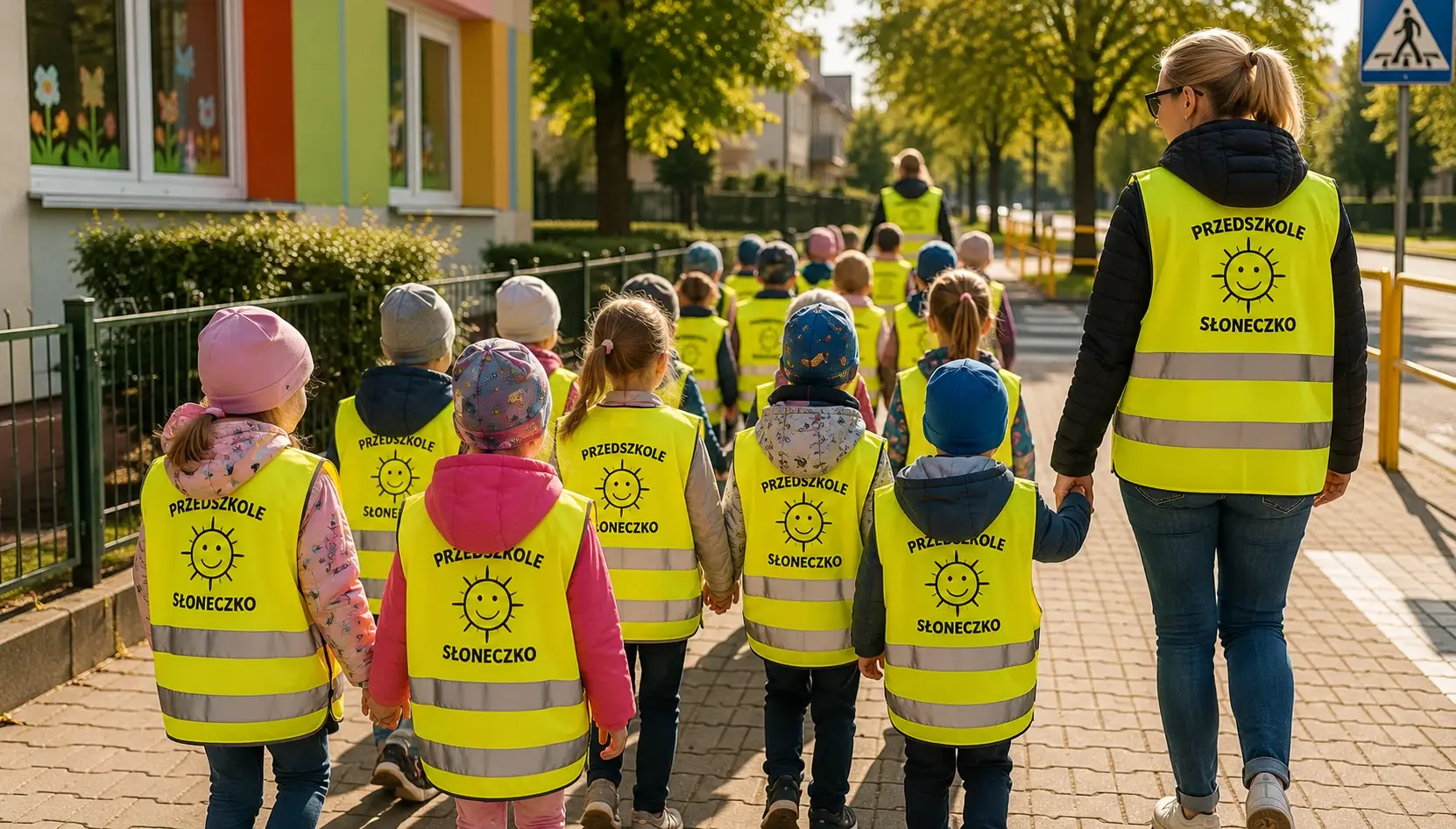 Kamizelki odblaskowe dla dzieci z nadrukiem przedszkola