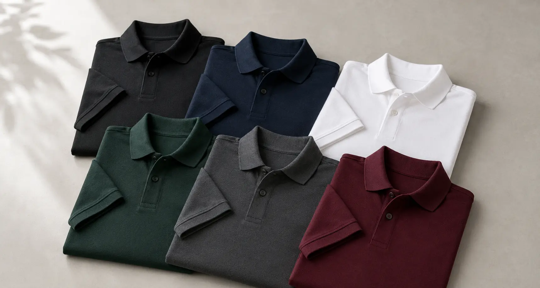 Koszulki polo w kolorze czarnym, granatowym, białym, zielonym, grafitowym i bordowym